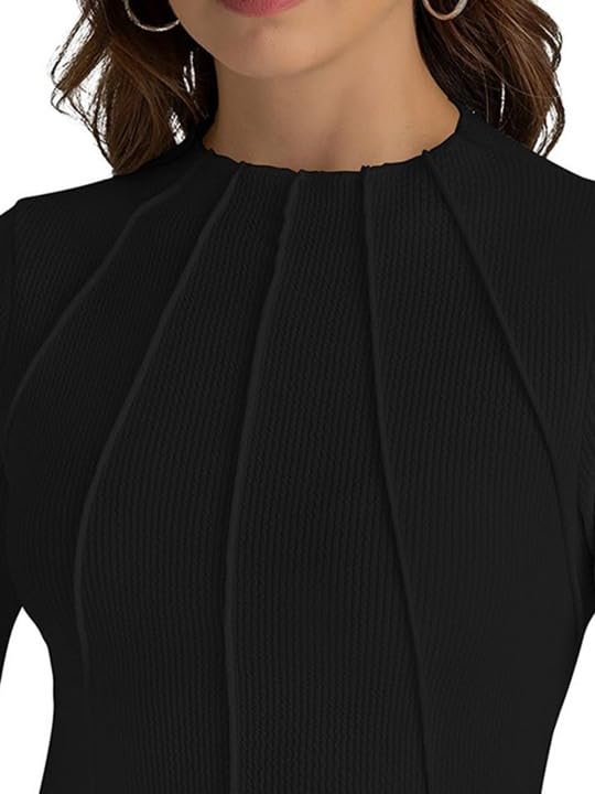 Women Solid Knits Mandarin Collar Cotton Top