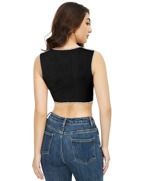 Women Round Neck Blouson Top