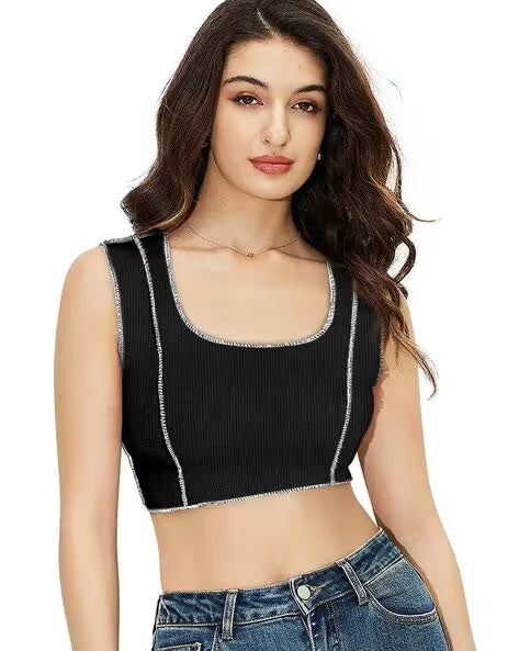 Women Round Neck Blouson Top