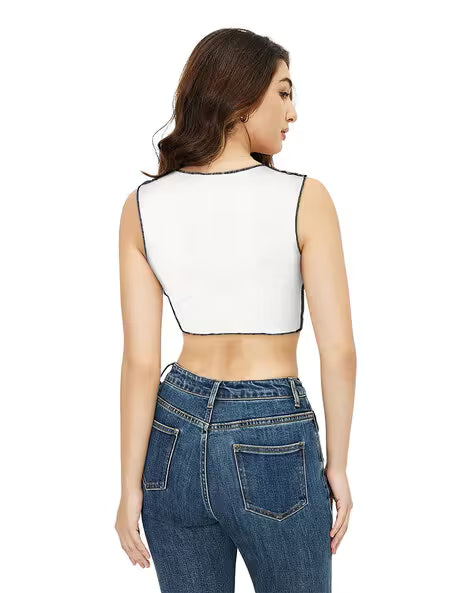 Women Round Neck Blouson Top