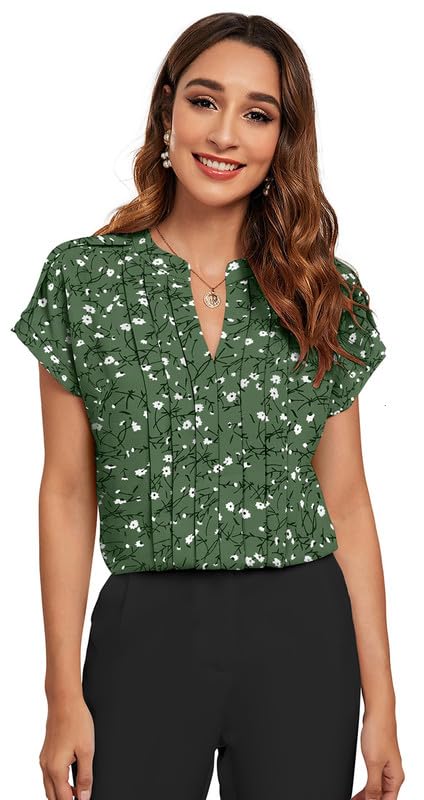 Women Floral Printed Mandarin Collar Cotton Top