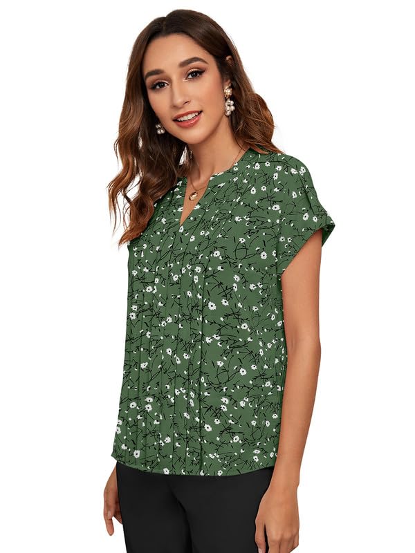Women Floral Printed Mandarin Collar Cotton Top