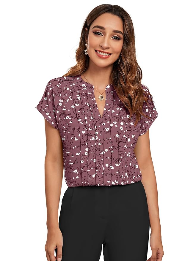 Women Floral Printed Mandarin Collar Cotton Top