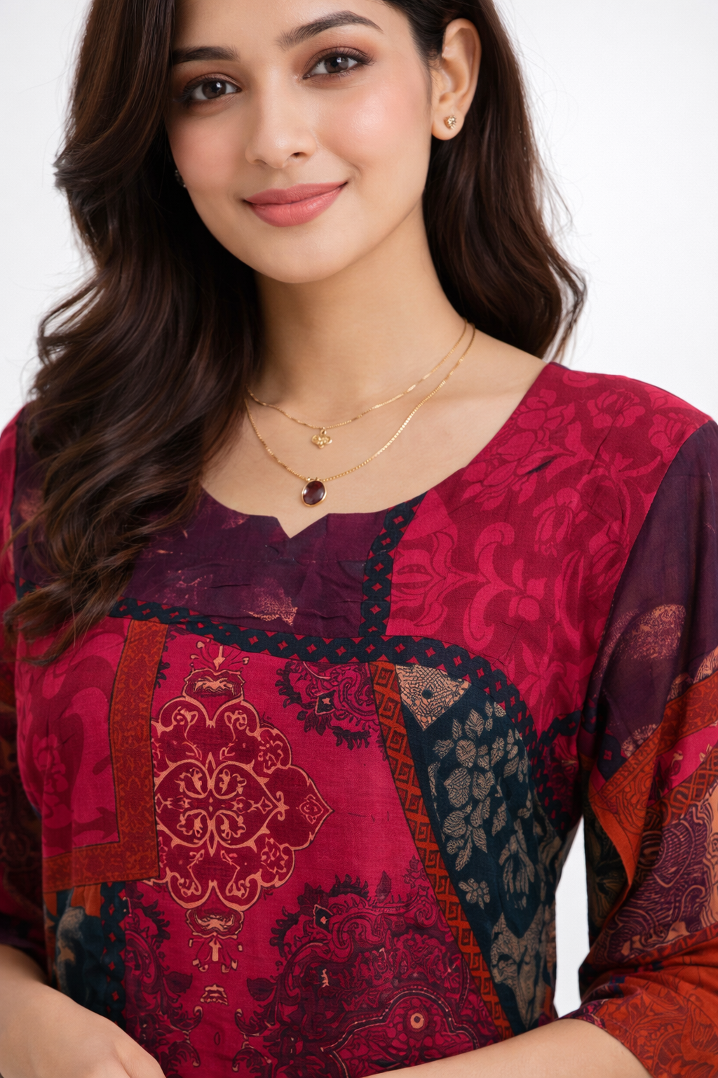 Elegant Maroon  Printed Kurta Set.