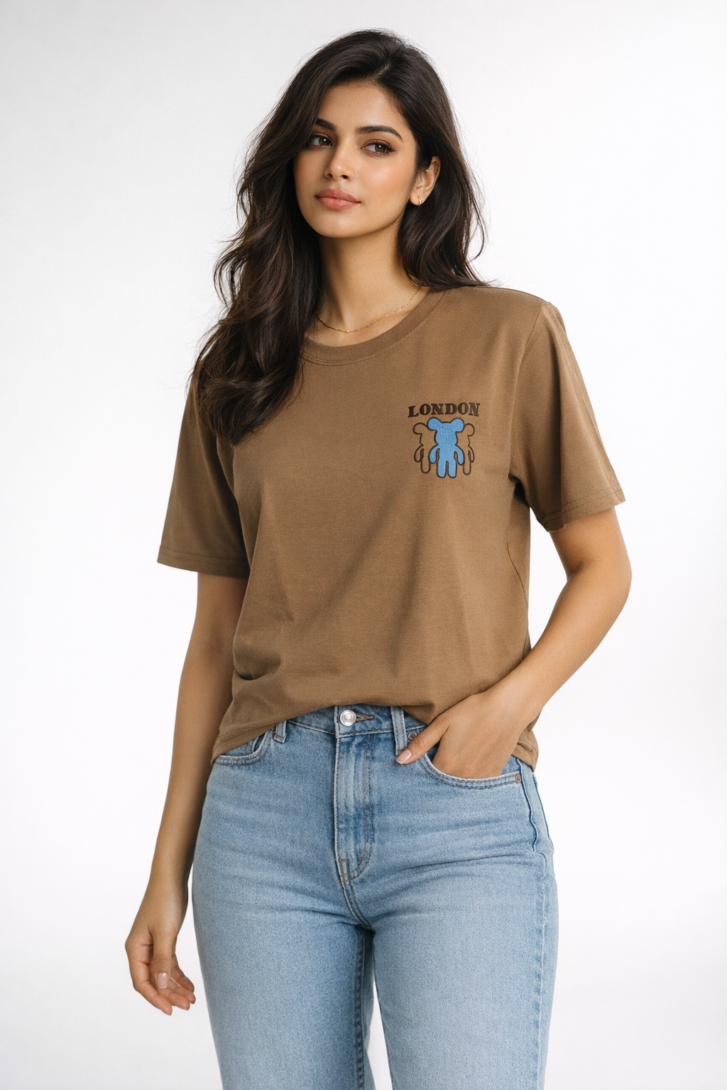 Classic Brown Graphic T-Shirt – London Print Tee