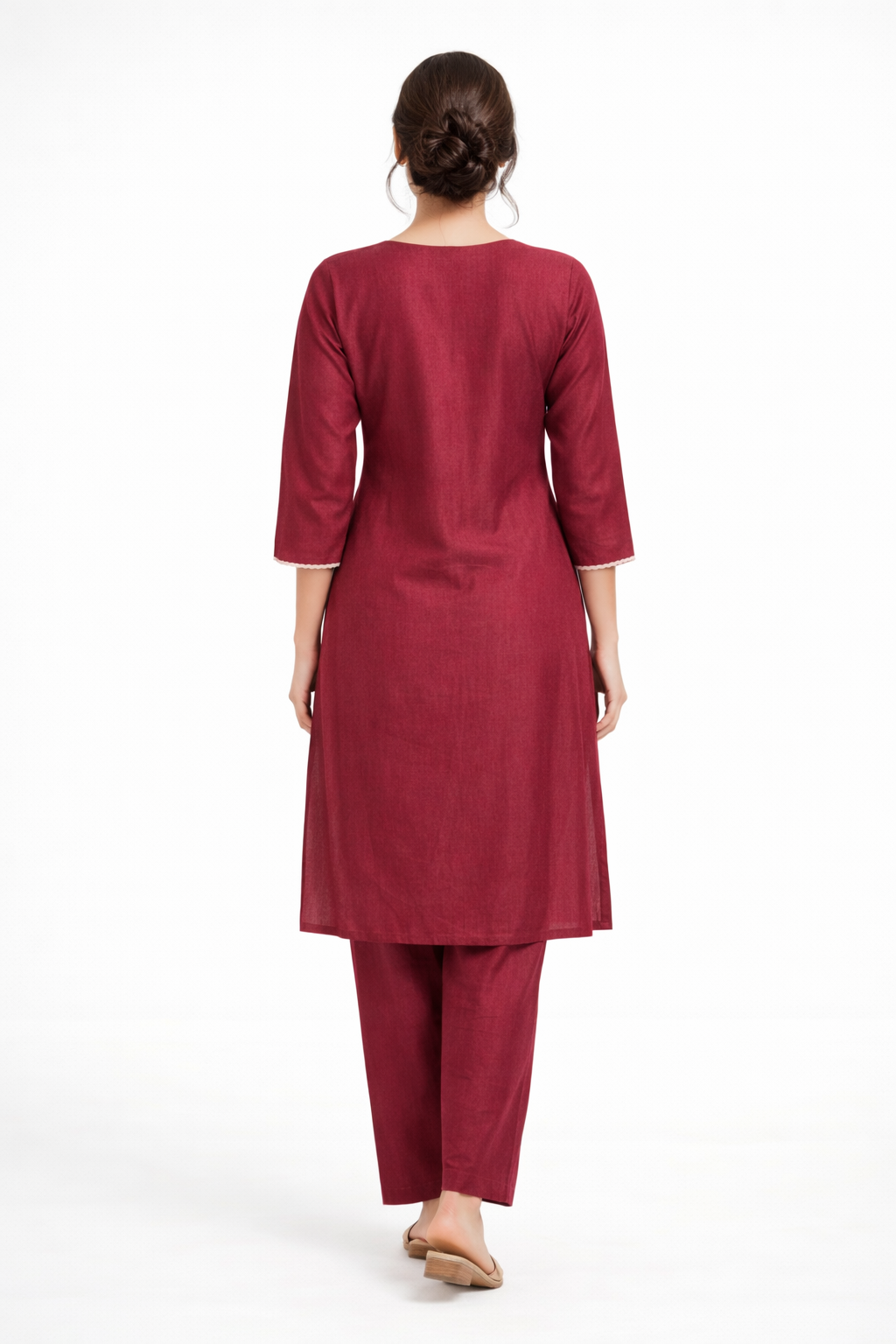 Elegant Magenta Embroidered Kurta Set for Women