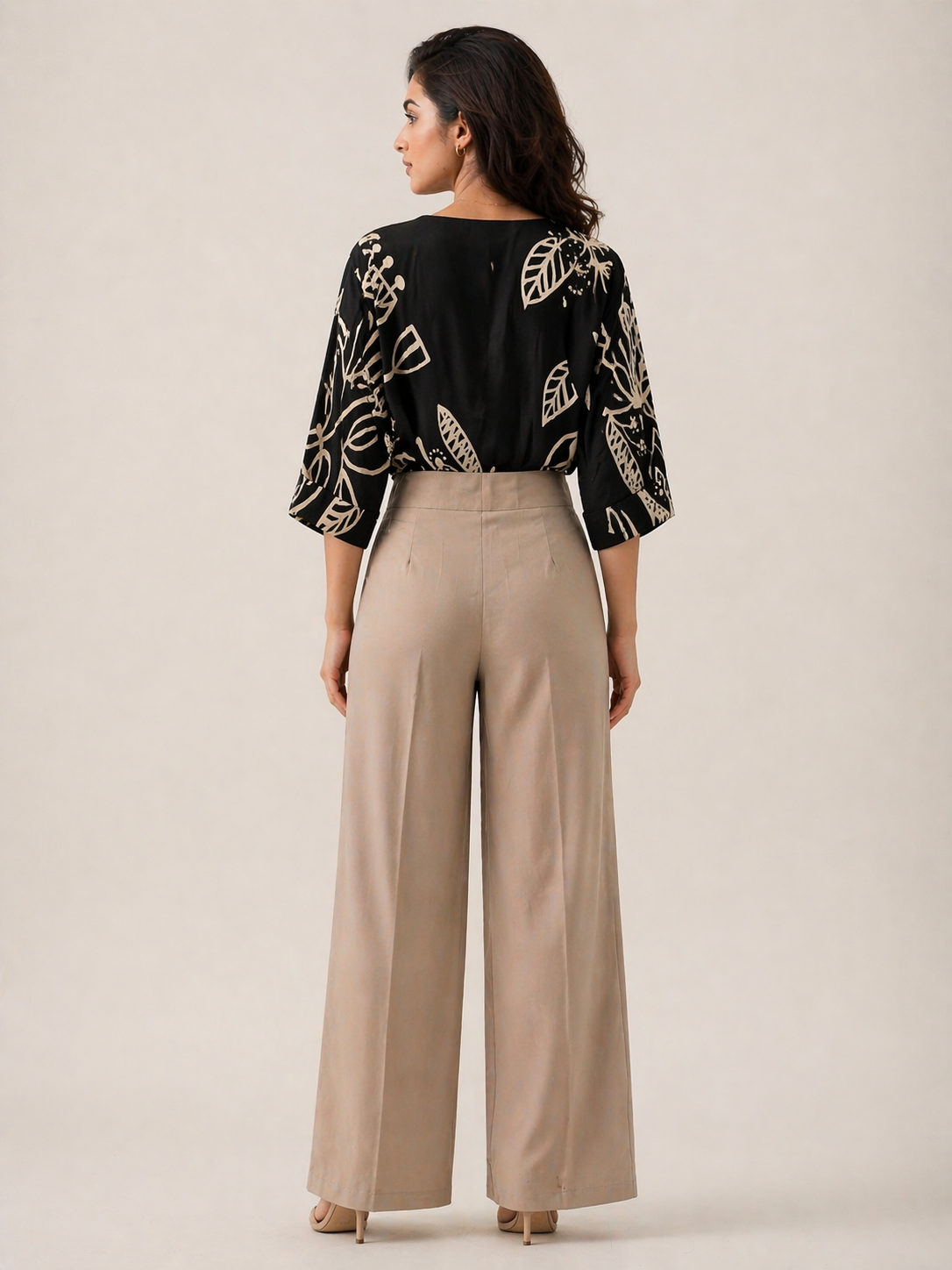 Women Relaxed High -Rise Easy Wash Smooth Soft Crepe Blend for Formal & Casual Wear