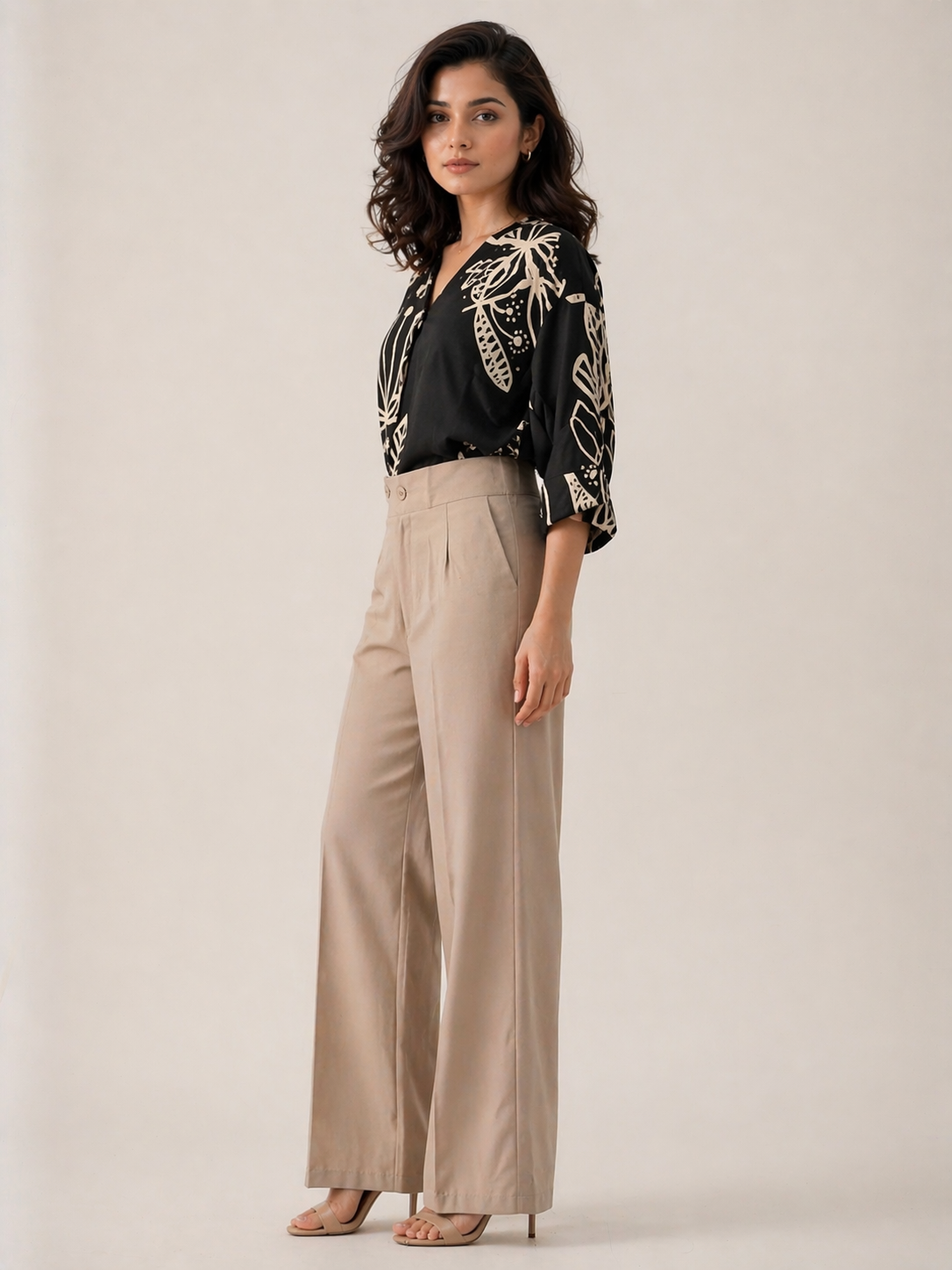 Women Relaxed High -Rise Easy Wash Smooth Soft Crepe Blend for Formal & Casual Wear