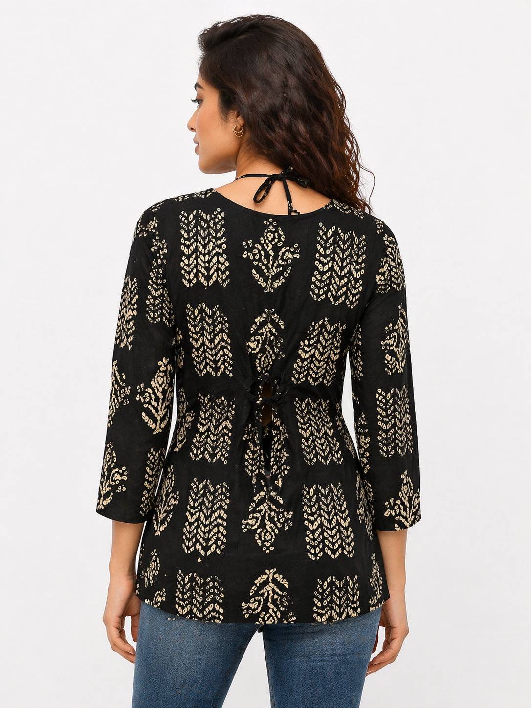 Midnight Charm Black Printed Kurta