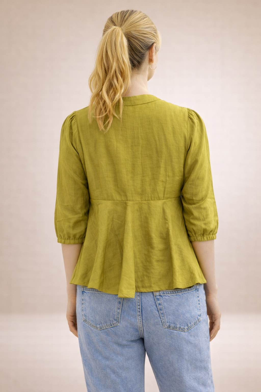 Women’s Olive Green Flower Accent Top