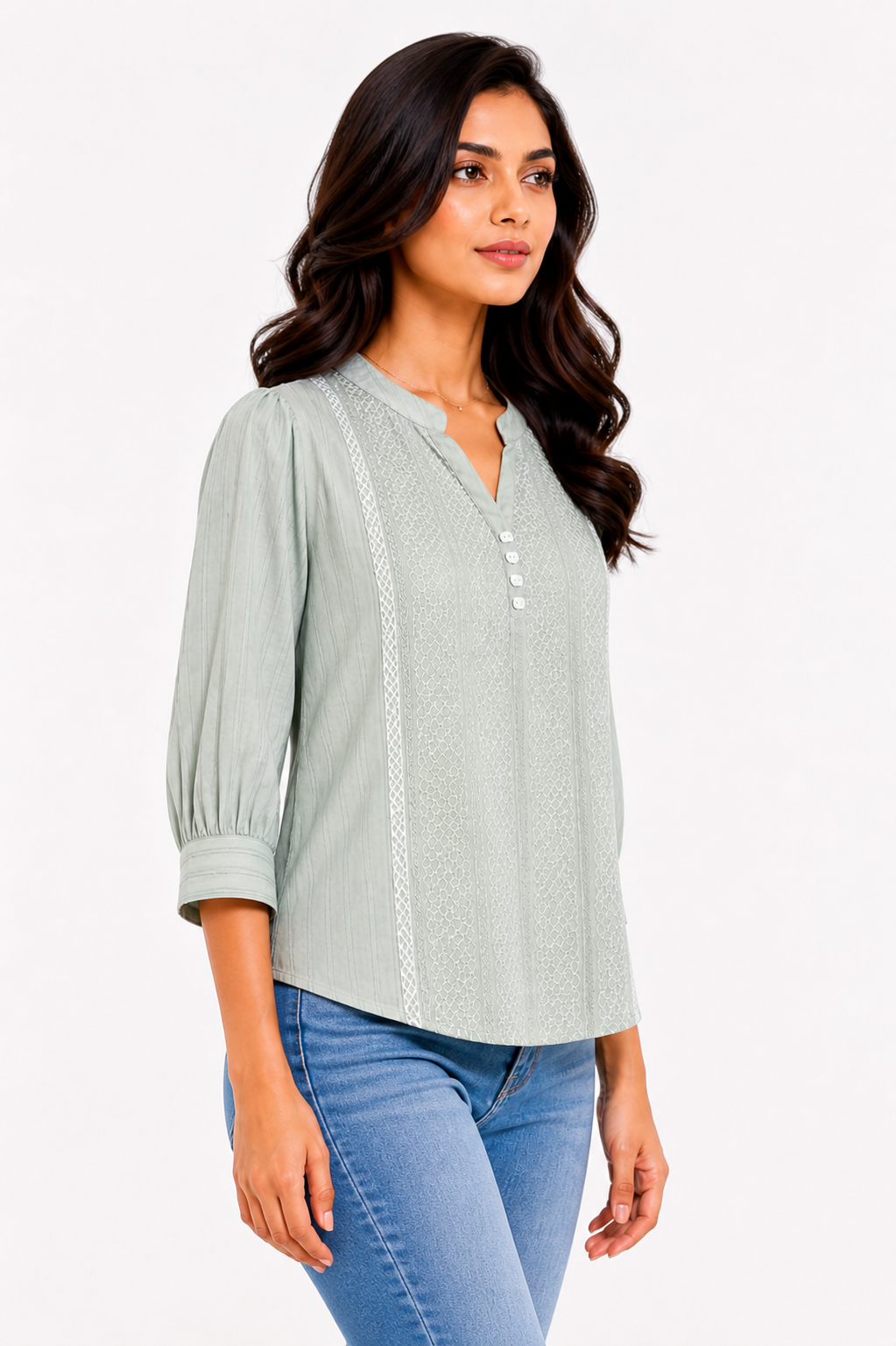 Soft Sage Green Textured Top