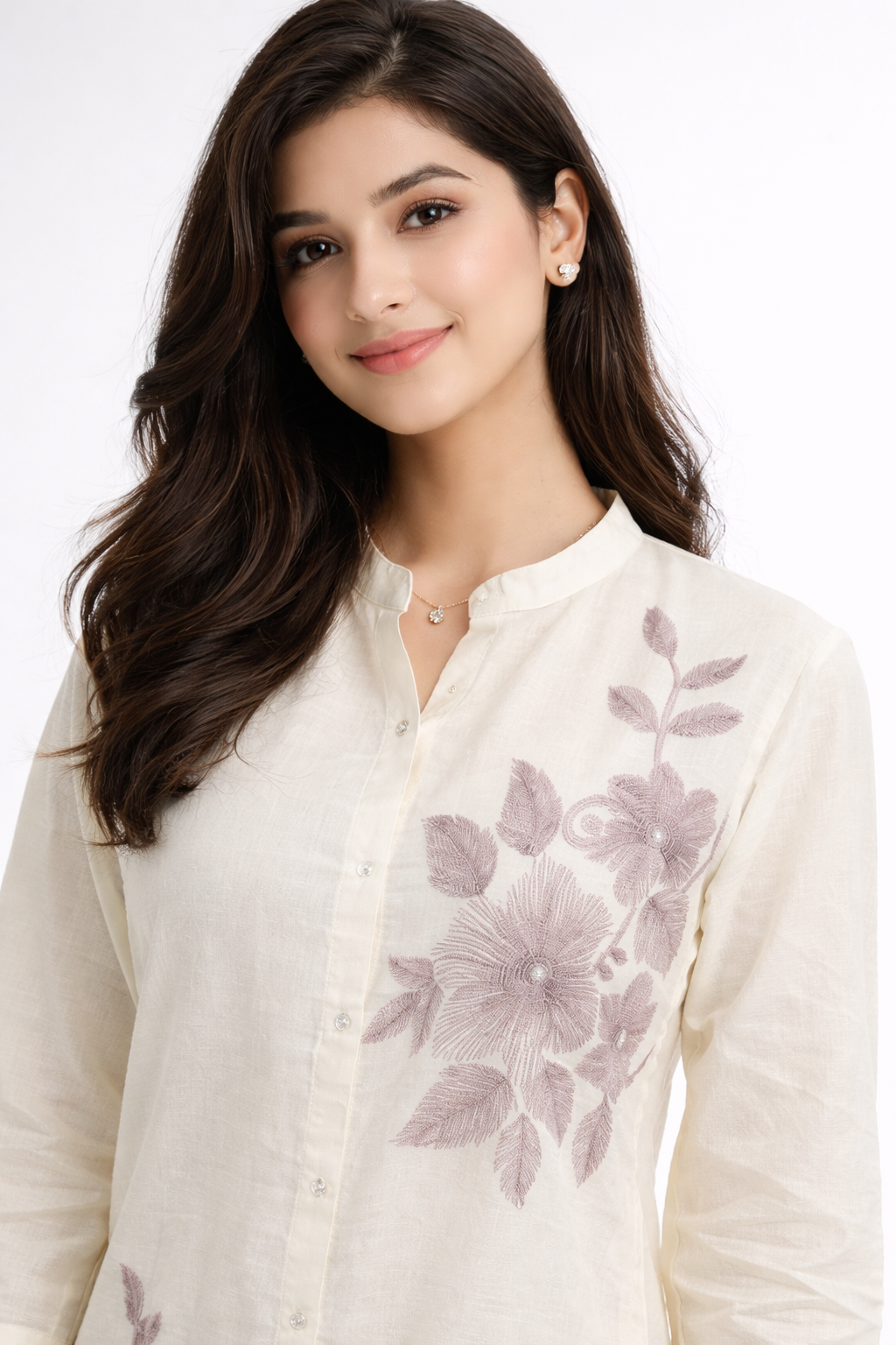 Elegant Solid Purple Straight Kurta Set.