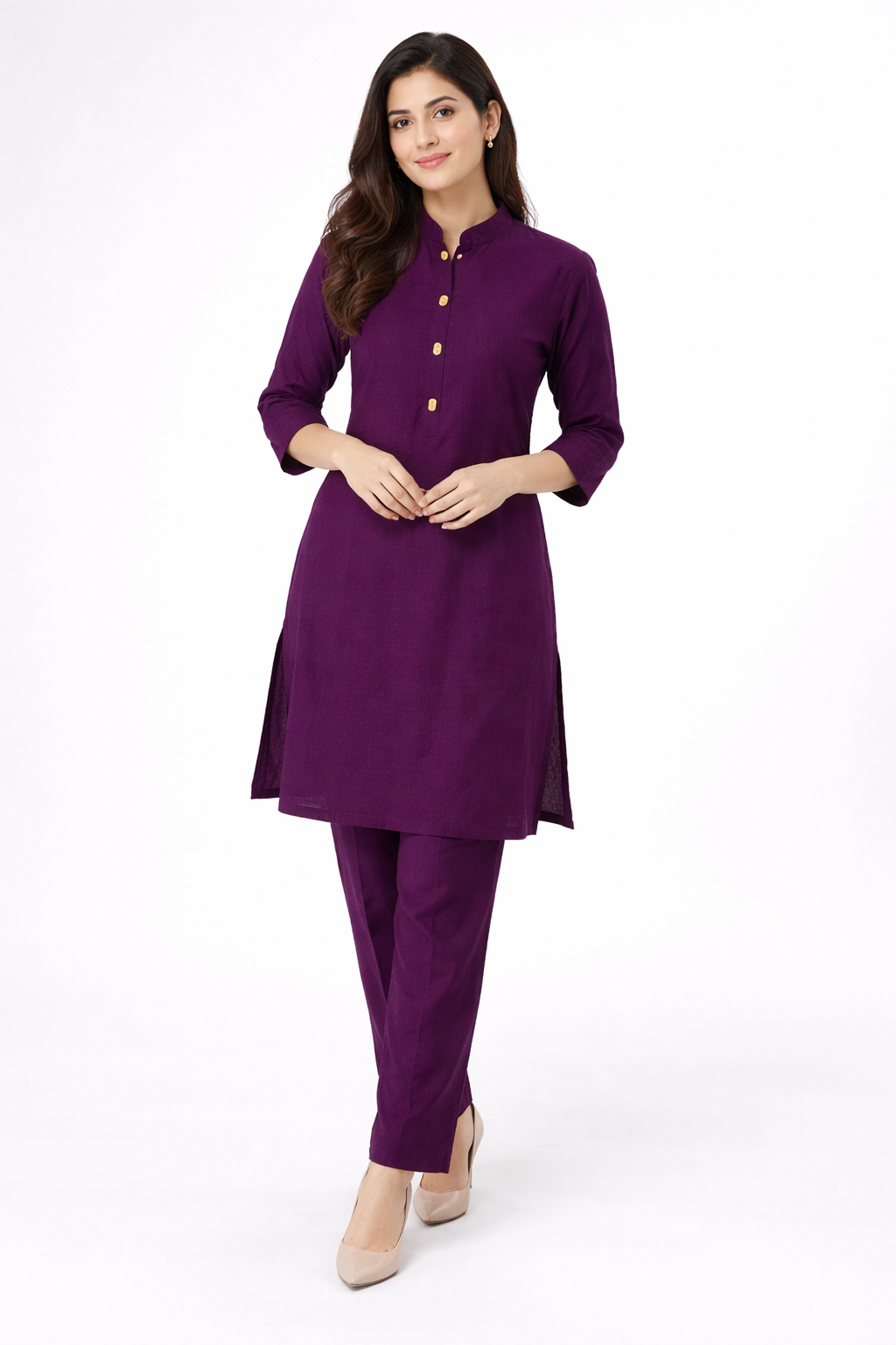 Elegant violet straight Co-0rds set