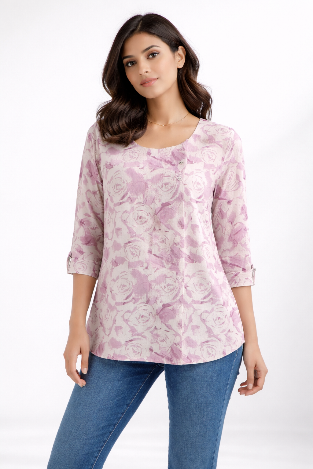 Soft Pink Floral Print Top