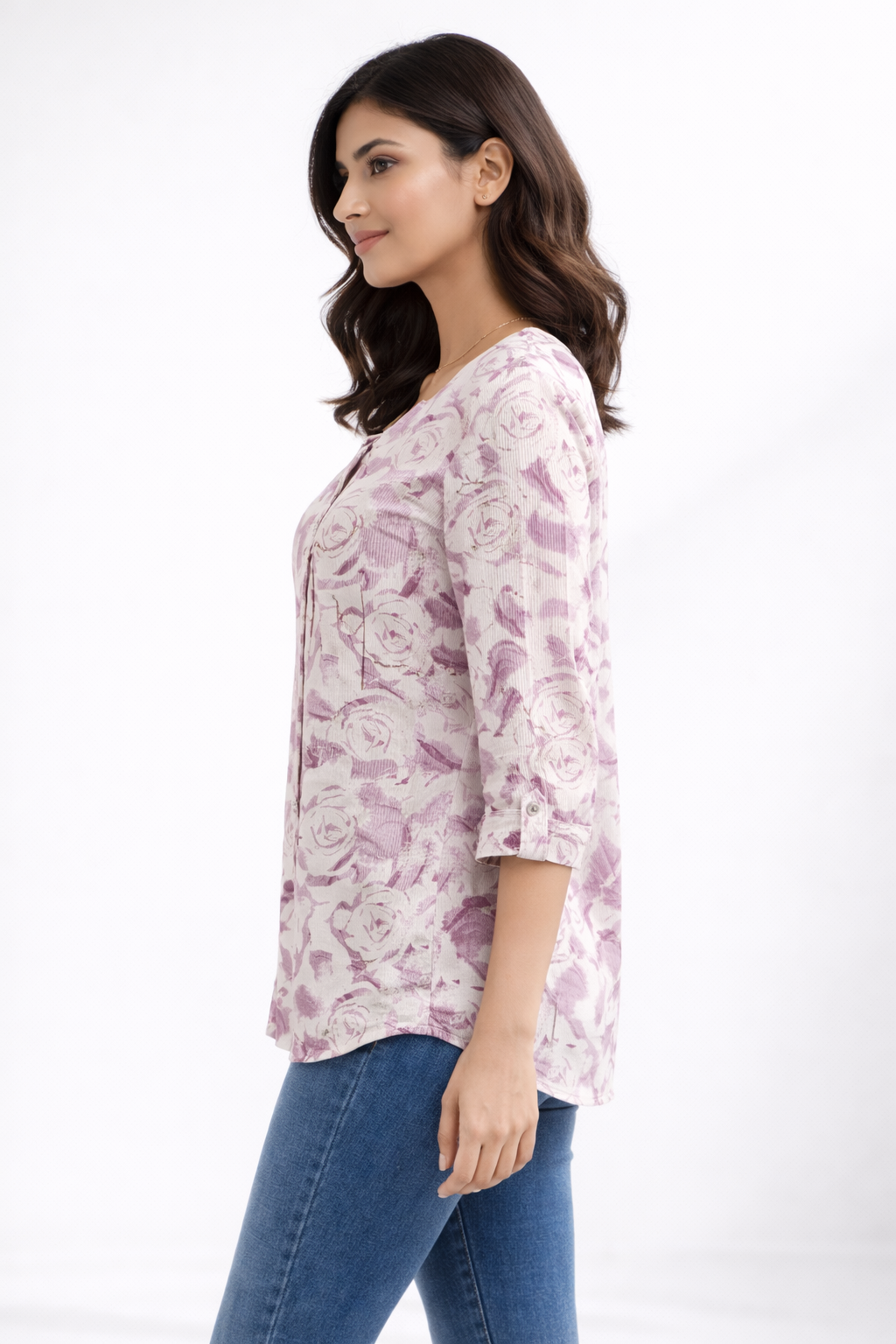Soft Pink Floral Print Top