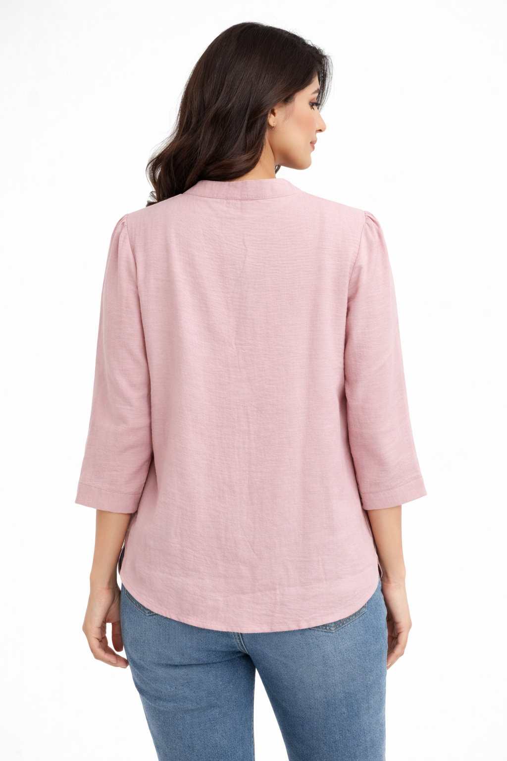 Blush Pink Embroidered Casual Top for Women