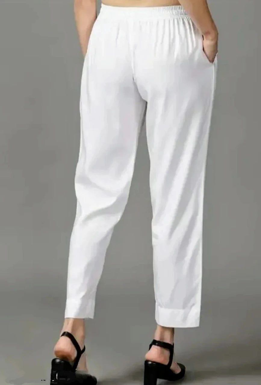 Relaxed Fit Straight-Leg Trousers with Elastic Waist & Adjustable Drawstring