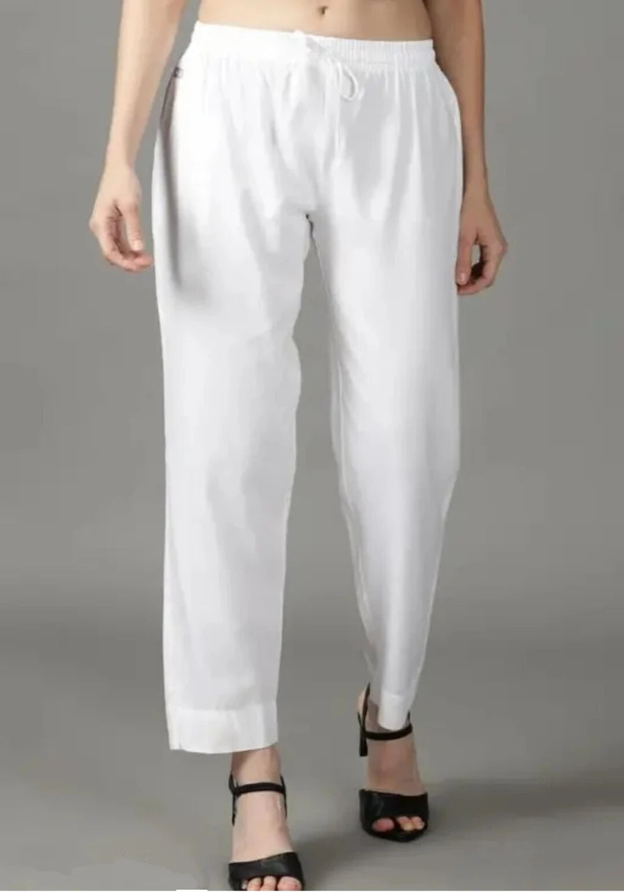 Relaxed Fit Straight-Leg Trousers with Elastic Waist & Adjustable Drawstring